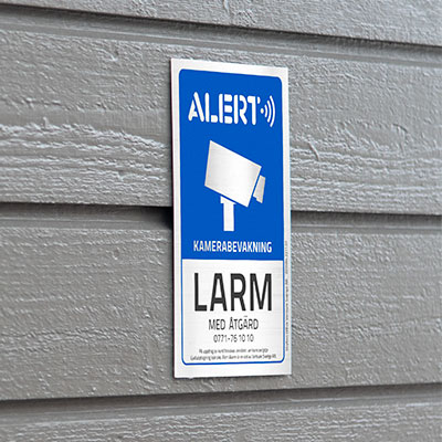 Larmskylt av PVC-plast